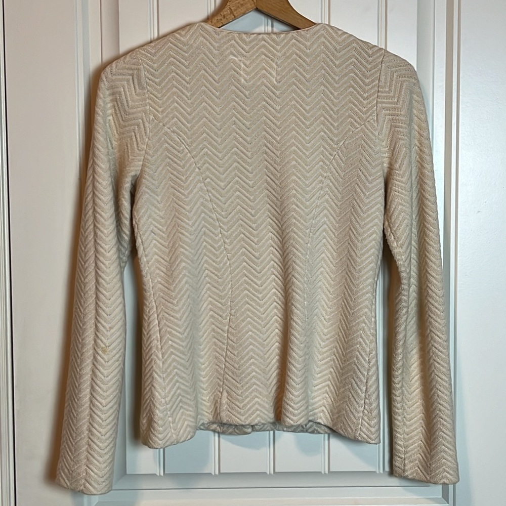 Anthropologie Ivory Chevron Blazer - Picture 7 of 8